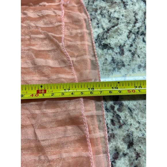 Womens Infinity Scarf Sheer Coral  Subtle Striped Lightweight Cottagecore Spring - Picture 6 of 6
